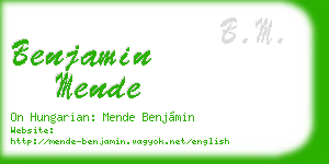 benjamin mende business card