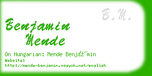 benjamin mende business card